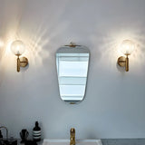 Mini Simple Glass Globe Black Finish Wall Vanity Light Image - 6