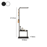 Minimal Metal Black Garment Coat Rack with Shelves and Hooks Image - 18