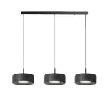 Minimalist 3-Light Cylinder Black Pendant Light Image - 2