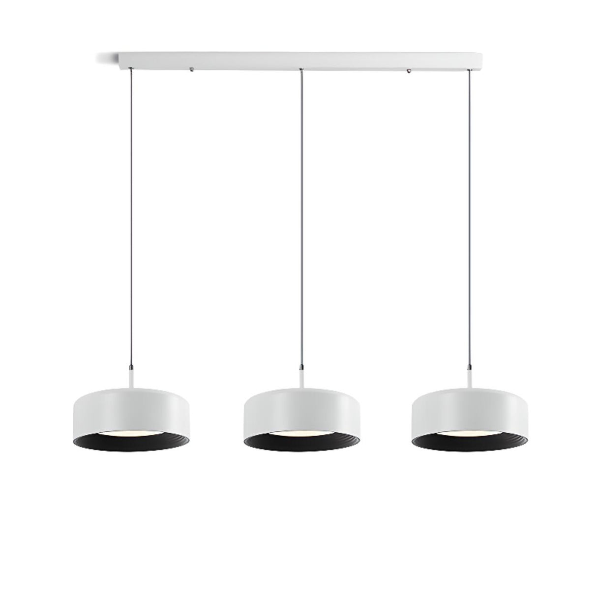 Minimalist 3-Light Cylinder Black Pendant Light Image - 3