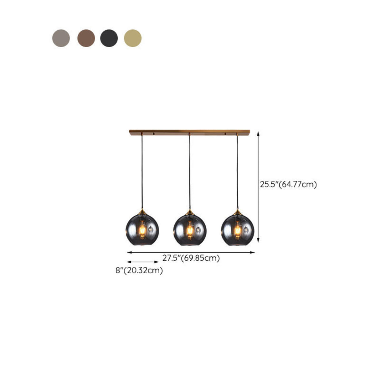 Minimalist 3-Light Globe LED Island Pendant Lights 