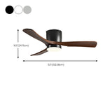 Minimalist 3 Solid Wood Blade LED Ceiling Fan Light Image - 12