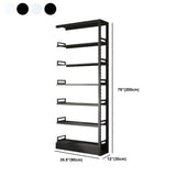Minimalist 6-Tier Steel Rectangular Standard Bookcase Image - 29