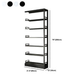 Minimalist 6-Tier Steel Rectangular Standard Bookcase Image - 30
