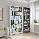 Minimalist 6-Tier Steel Rectangular Standard Bookcase Image - 6