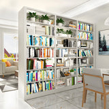 Minimalist 6-Tier Steel Rectangular Standard Bookcase Image - 7