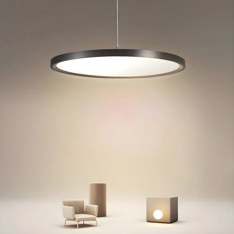 Minimalist Adjustable Round Dimmable LED Pendant Light Image - 1
