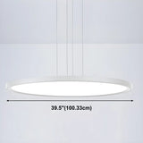 Minimalist Adjustable Round Dimmable LED Pendant Light #size