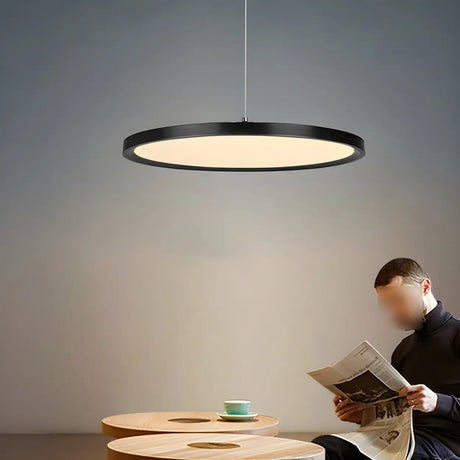 Minimalist Adjustable Round Dimmable LED Pendant Light Image - 2