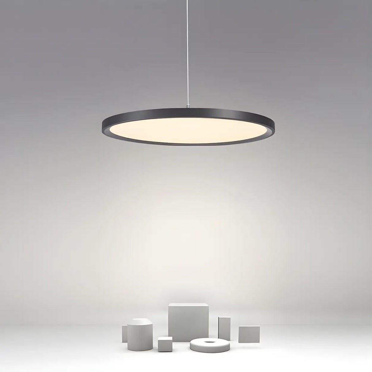 Minimalist Adjustable Round Dimmable LED Pendant Light Image - 4