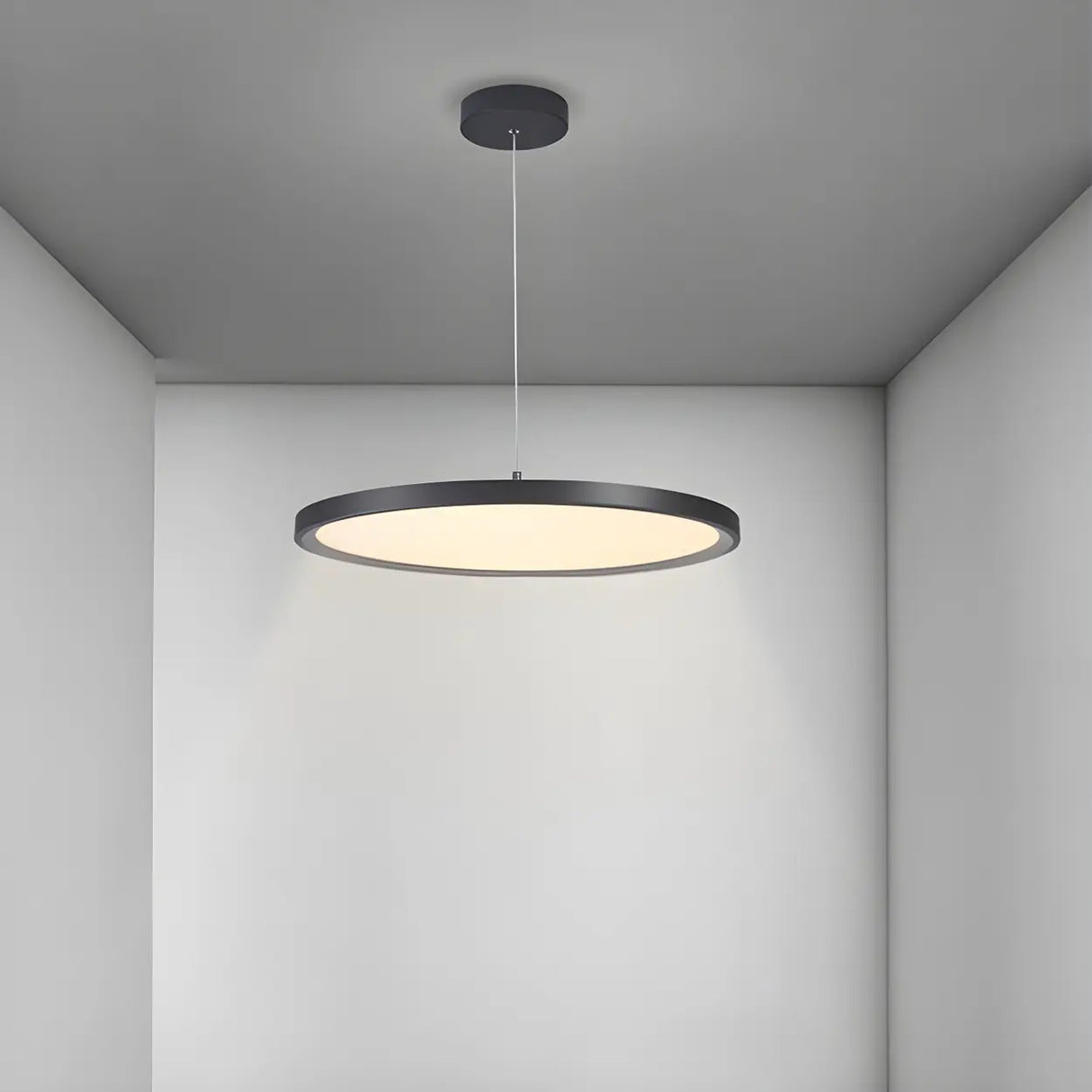 Minimalist Adjustable Round Dimmable LED Pendant Light Image - 6