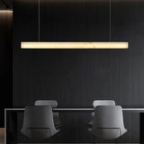 Minimalist Alabaster Linear Pendant Light Kitchen Island Image - 11