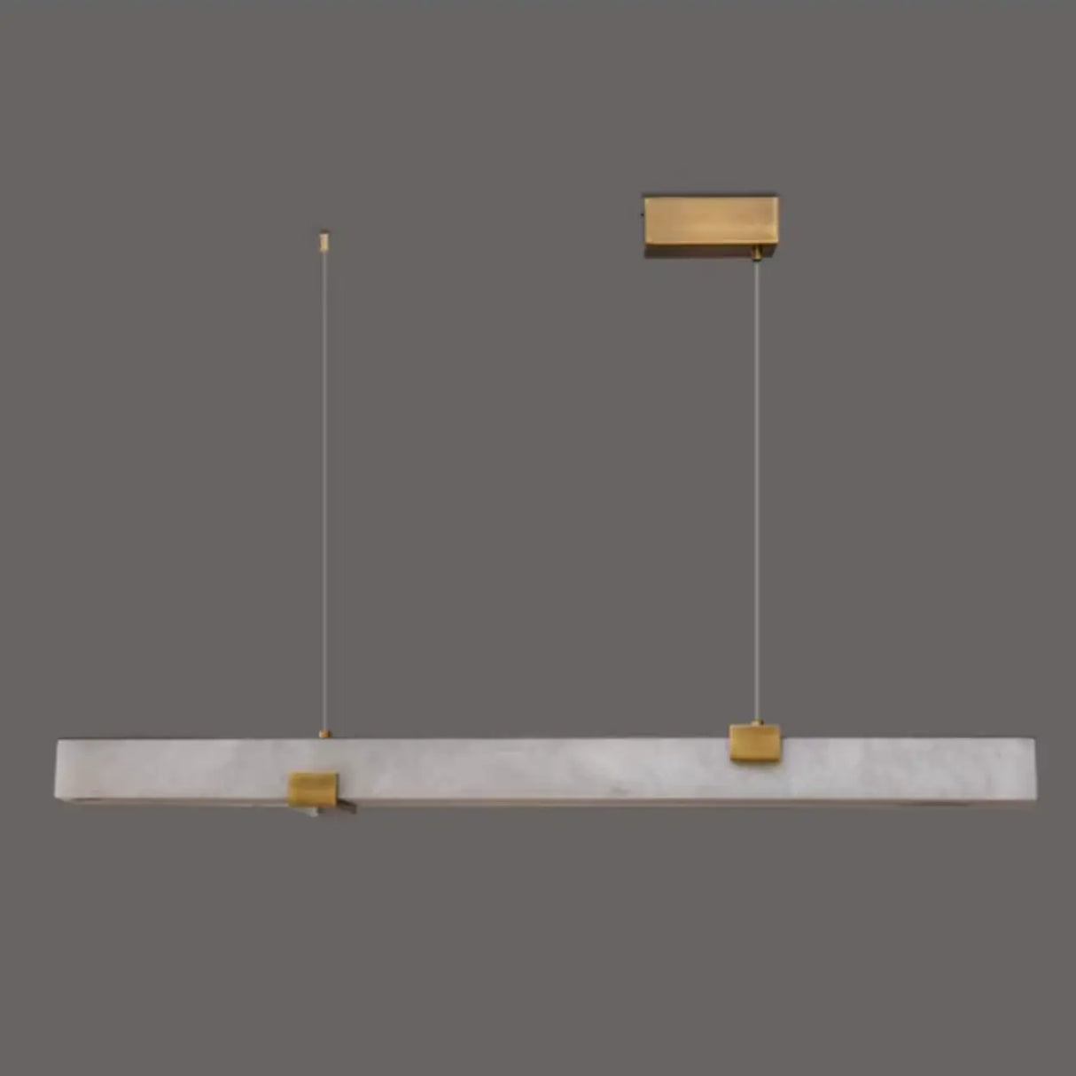 Minimalist Alabaster Slim Linear Pendant Island Light Image - 4