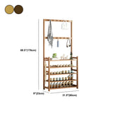 Minimalist Bamboo Garment Coat Rack with Shelves and Hooks Image - 33