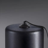 Minimalist  Black Bedroom Cylinder Metal Pendant Light Image - 8