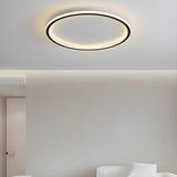 Minimalist Black Circle LED Flush Mount Ceiling Light Image - 8