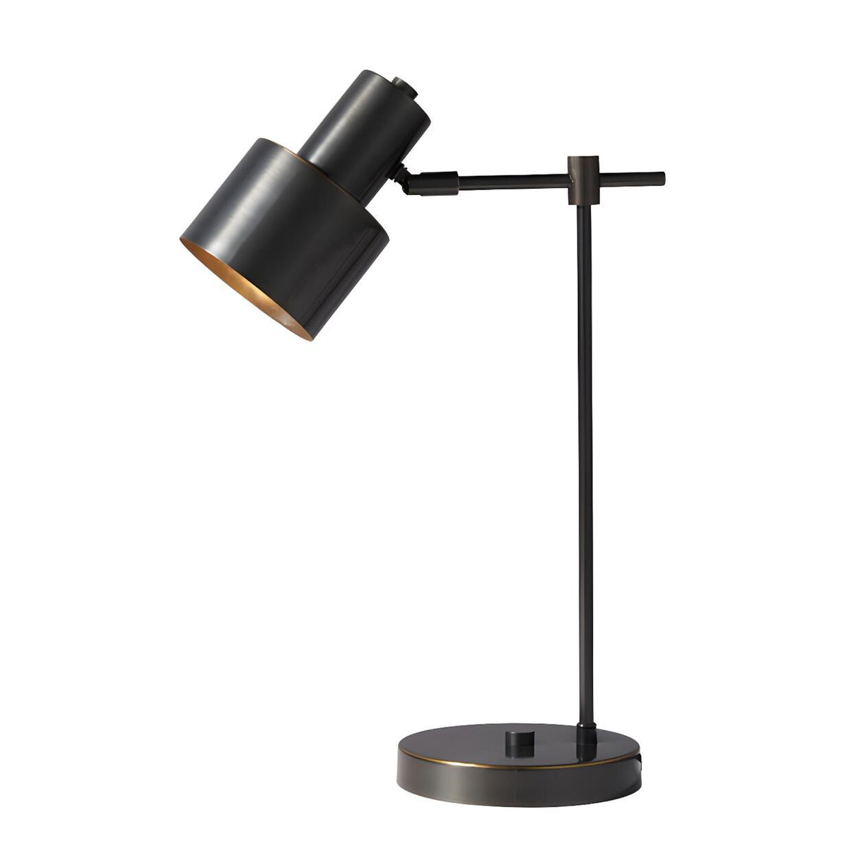 Minimalist Black Copper Geometric Bedside Table Lamp Image - 5