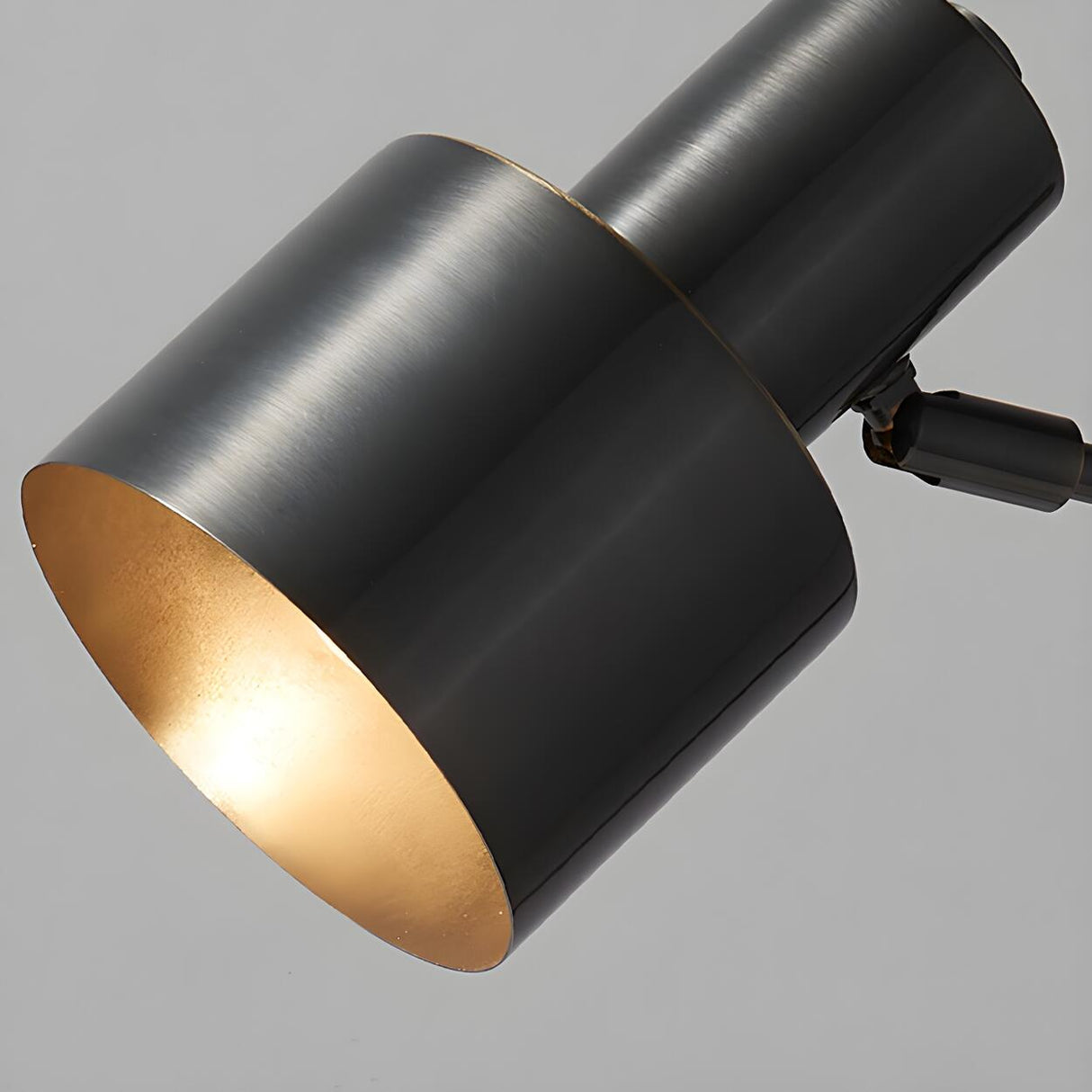 Minimalist Black Copper Geometric Bedside Table Lamp Image - 8
