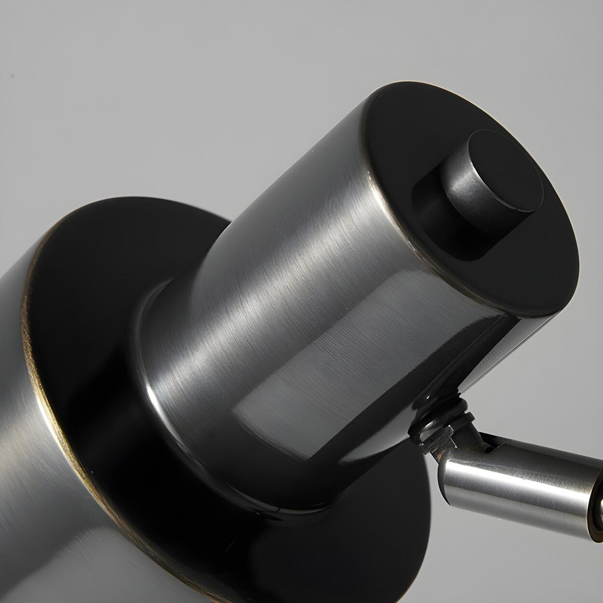 Minimalist Black Copper Geometric Bedside Table Lamp Image - 9