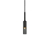 Minimalist Black Crystal Slim Cylinder Bedroom Pendant Light Image - 5