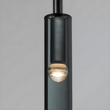 Minimalist Black Crystal Slim Cylinder Bedroom Pendant Light Image - 8
