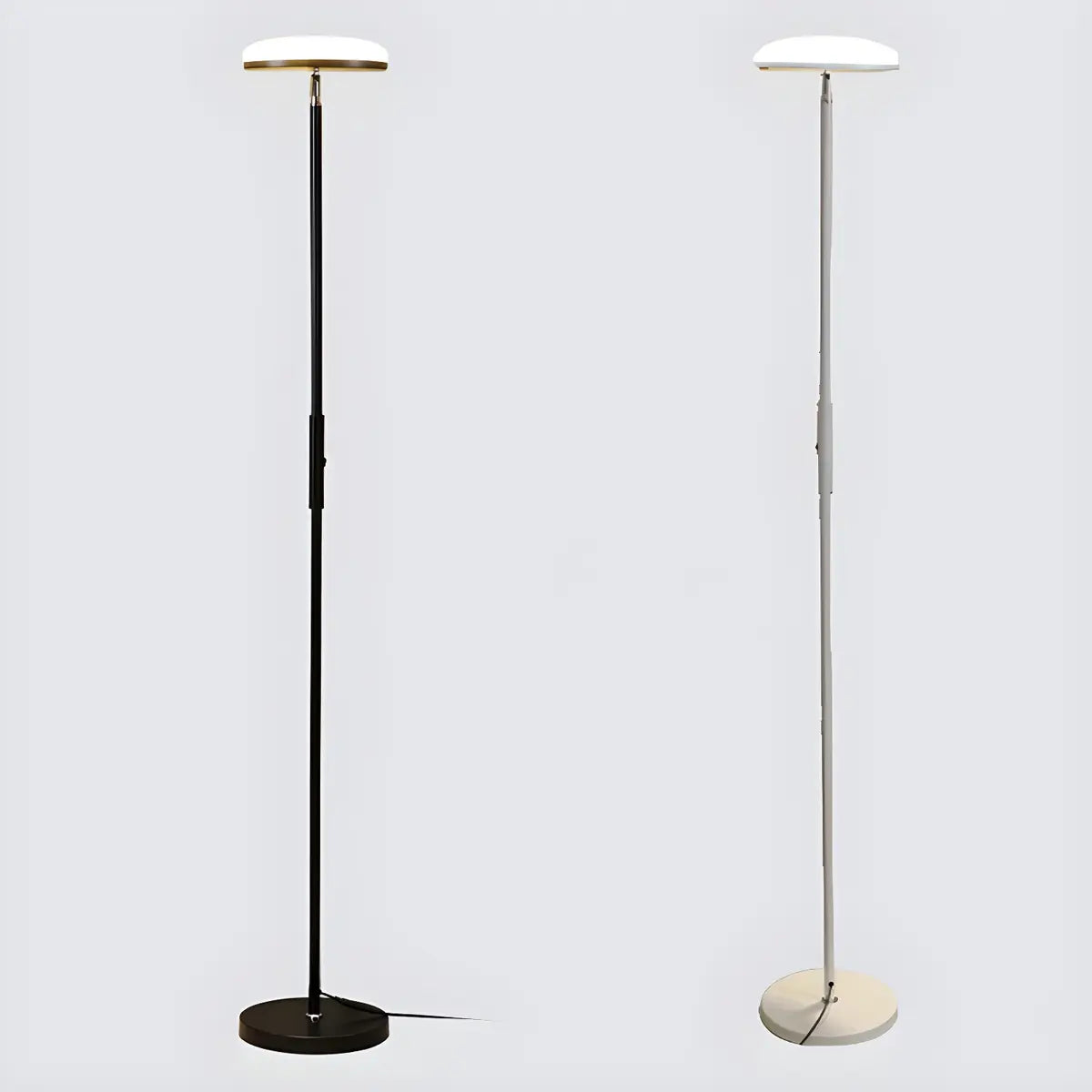 Minimalist Black Disc Adjustable Metal Floor Lamp Image - 10