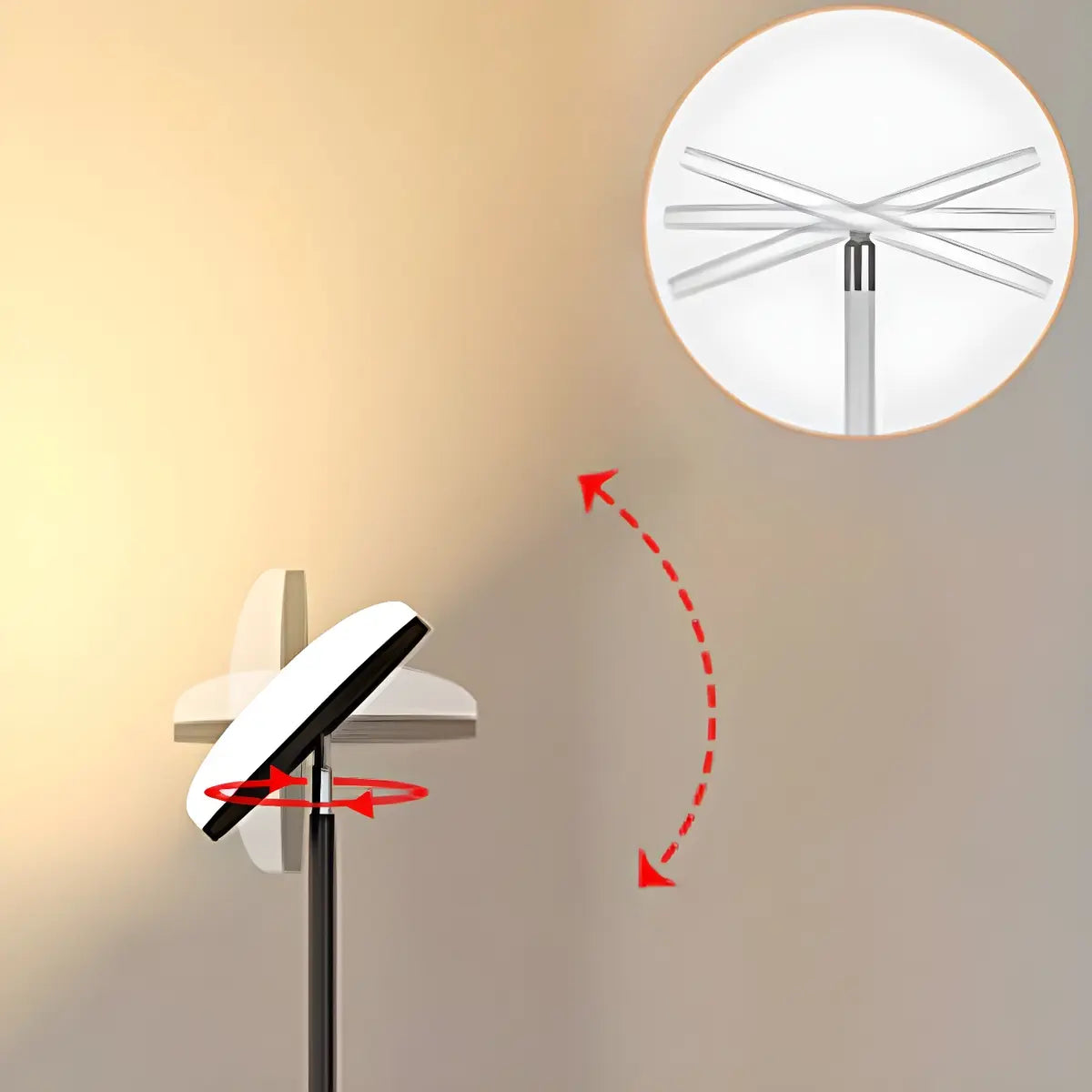 Minimalist Black Disc Adjustable Metal Floor Lamp Image - 14