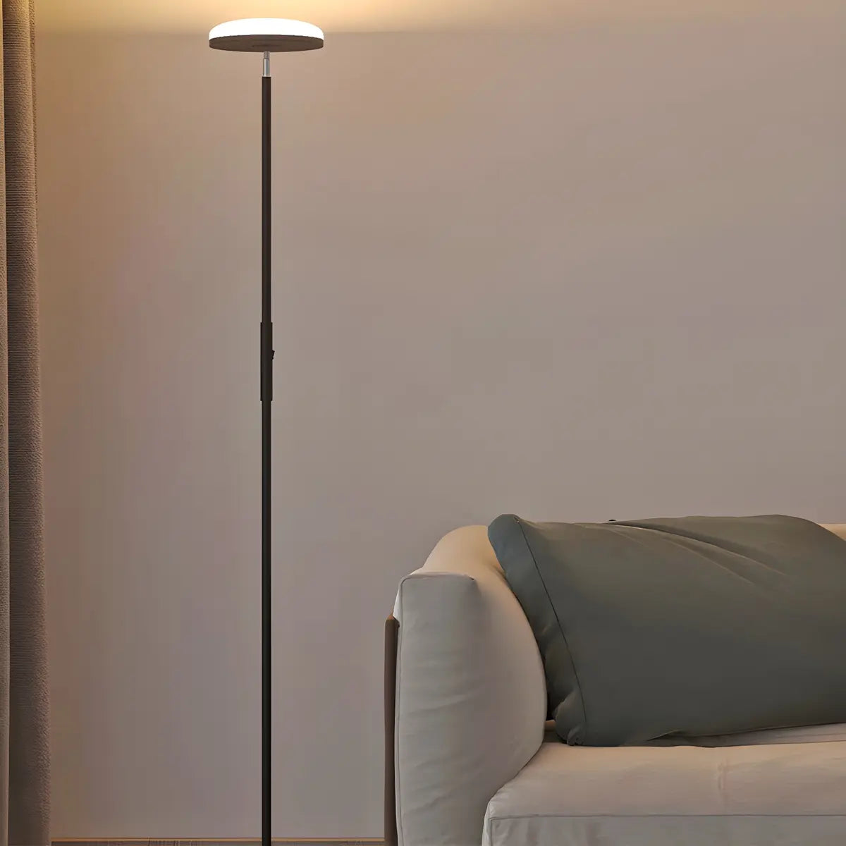 Minimalist Black Disc Adjustable Metal Floor Lamp Image - 17