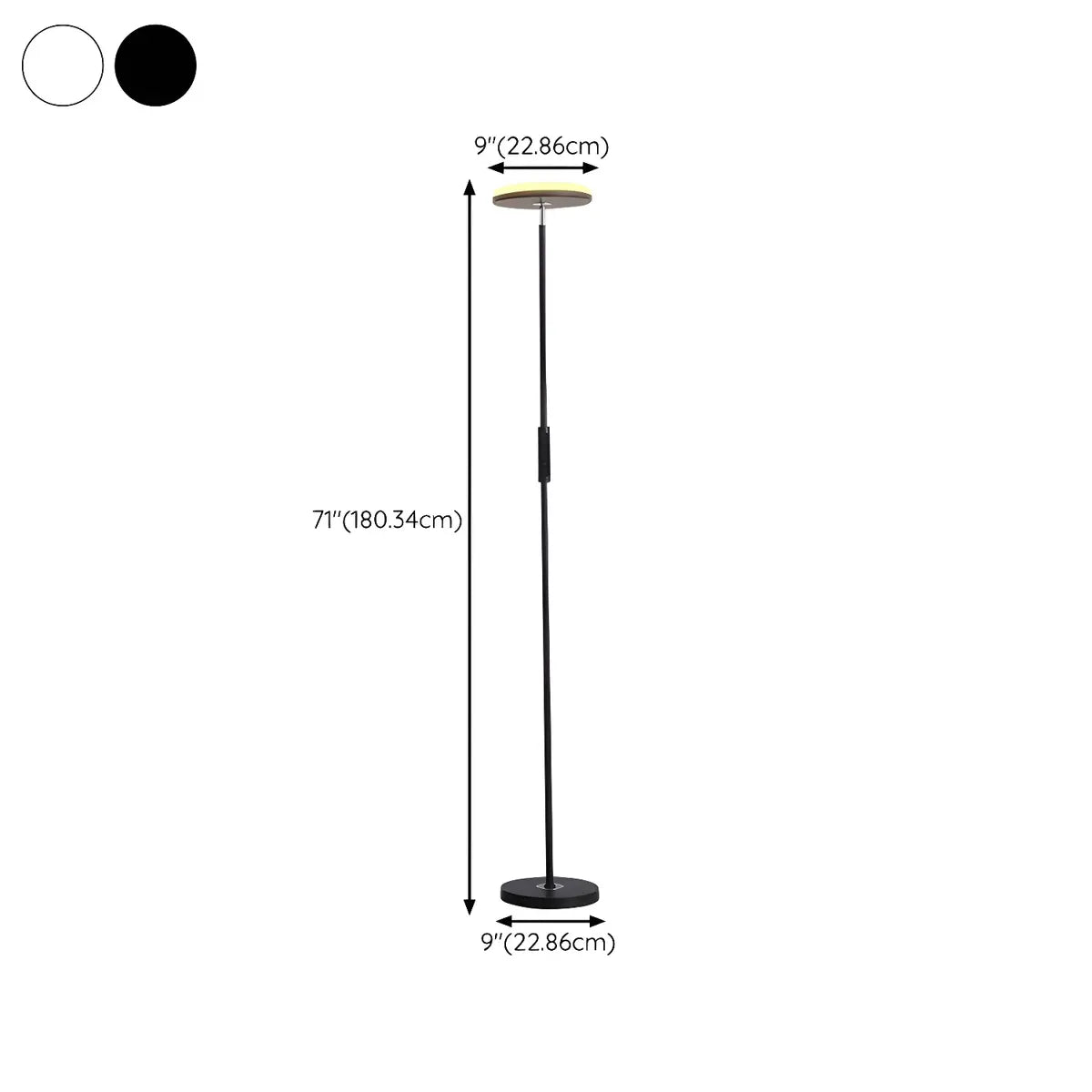 Minimalist Black Disc Adjustable Metal Floor Lamp 