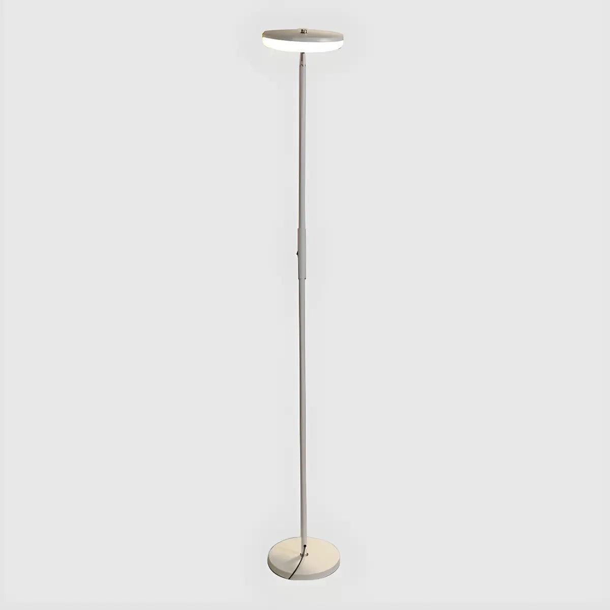 Minimalist Black Disc Adjustable Metal Floor Lamp Image - 2