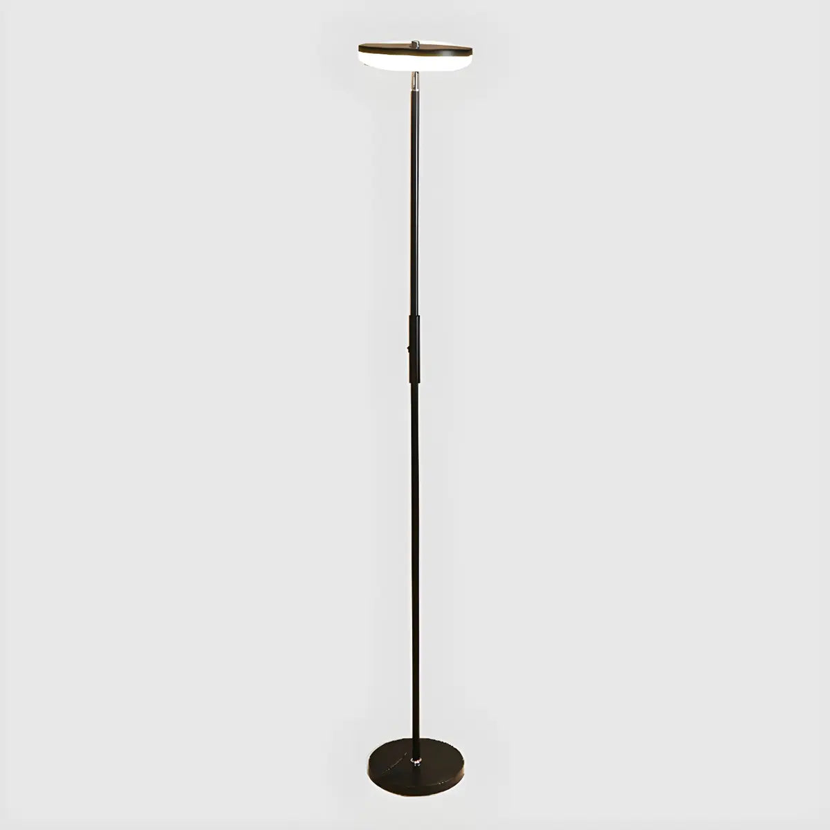 Minimalist Black Disc Adjustable Metal Floor Lamp Image - 3