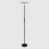 Minimalist Black Disc Adjustable Metal Floor Lamp Image - 3