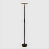 Minimalist Black Disc Adjustable Metal Floor Lamp Image - 5