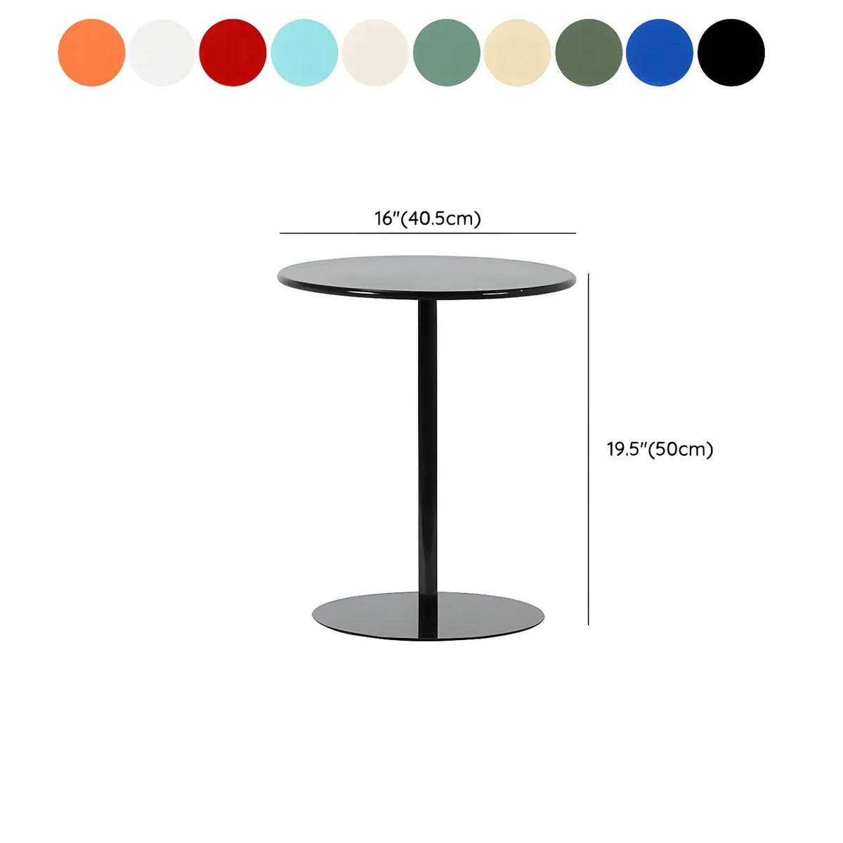 Minimalist Black Finish Round Metal Pedestal Side Table Image - 1
