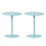 Minimalist Black Finish Round Metal Pedestal Side Table Image - 10