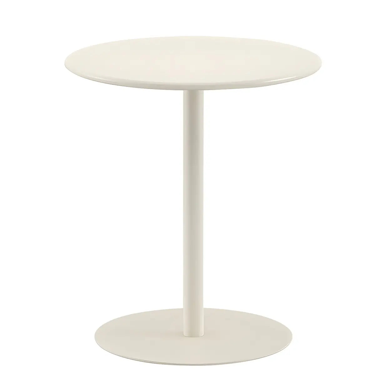 Minimalist Black Finish Round Metal Pedestal Side Table Image - 12