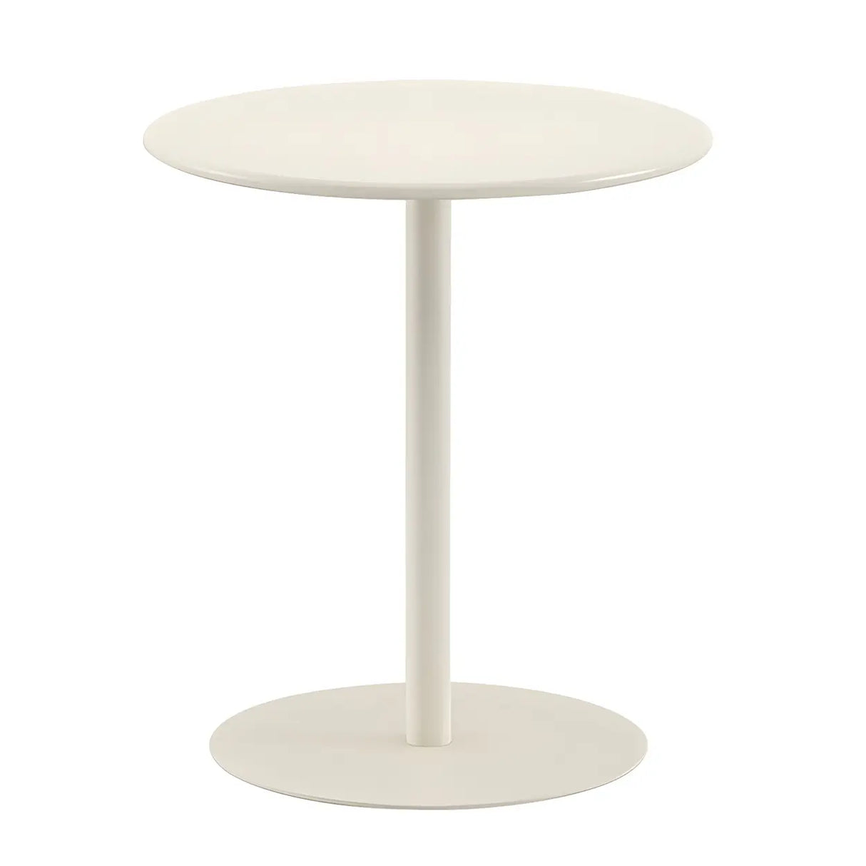 Minimalist Black Finish Round Metal Pedestal Side Table Image - 12