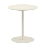Minimalist Black Finish Round Metal Pedestal Side Table Image - 12