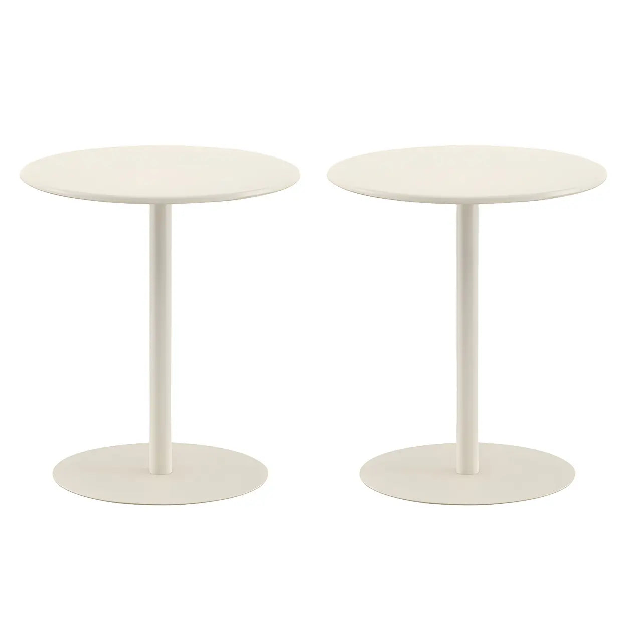 Minimalist Black Finish Round Metal Pedestal Side Table Image - 13