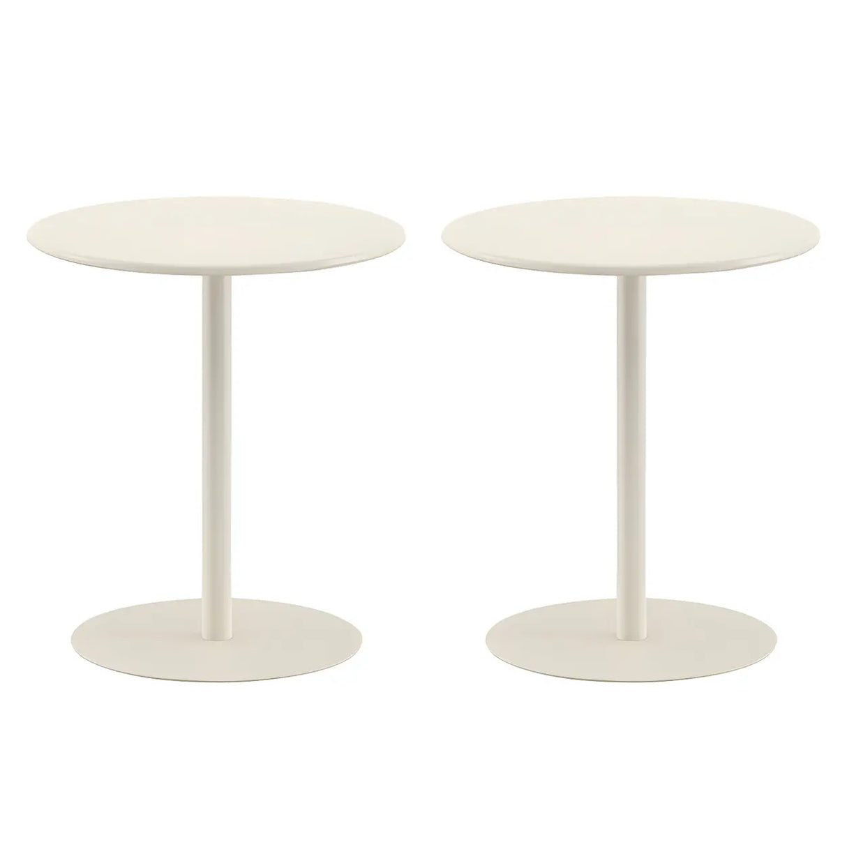 Minimalist Black Finish Round Metal Pedestal Side Table Image - 13