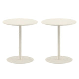 Minimalist Black Finish Round Metal Pedestal Side Table Image - 13