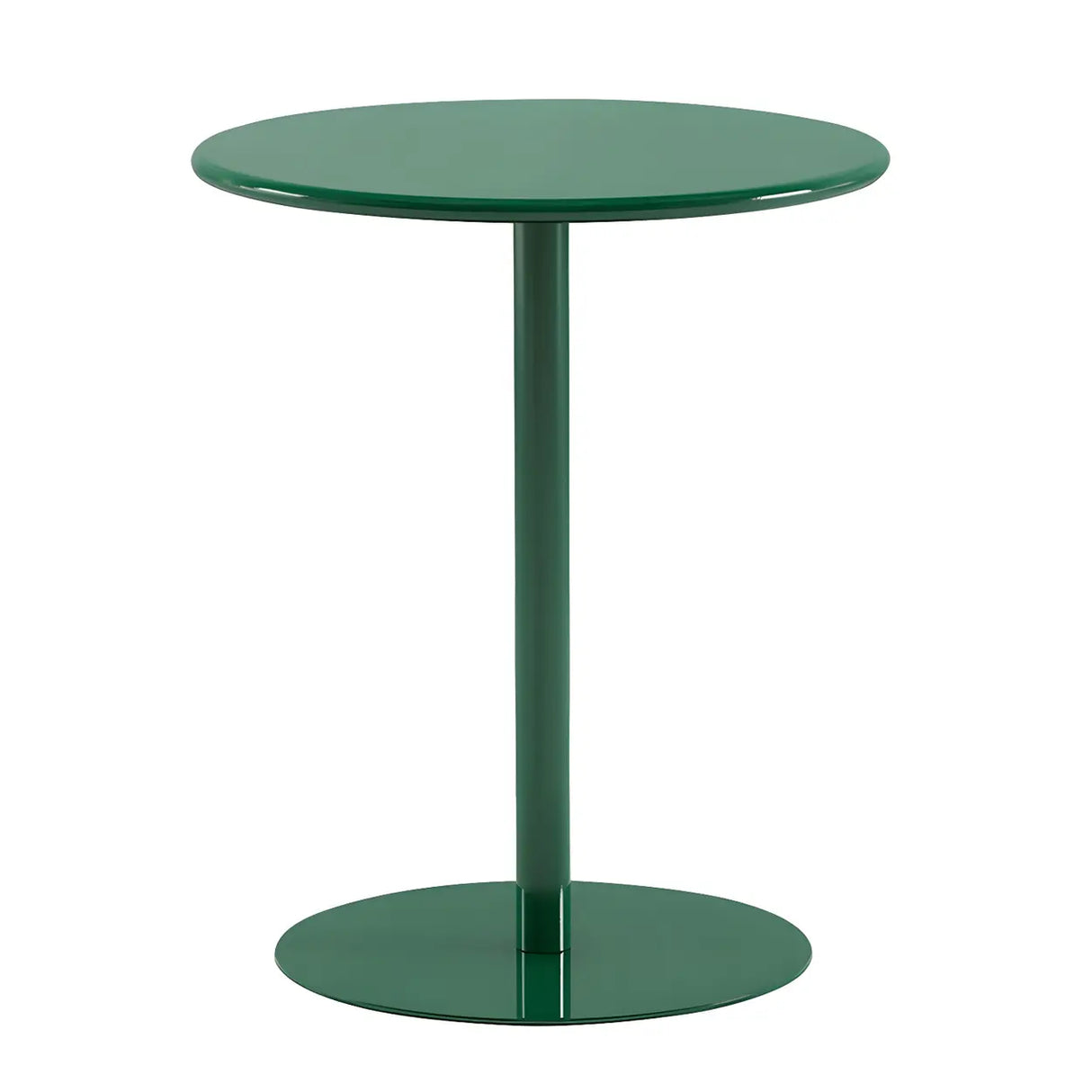 Minimalist Black Finish Round Metal Pedestal Side Table Image - 14