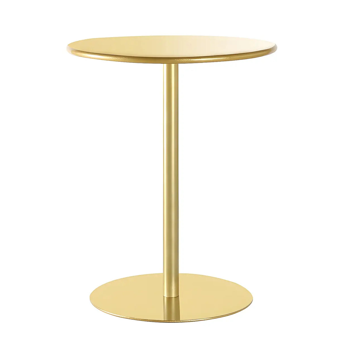 Minimalist Black Finish Round Metal Pedestal Side Table Image - 17