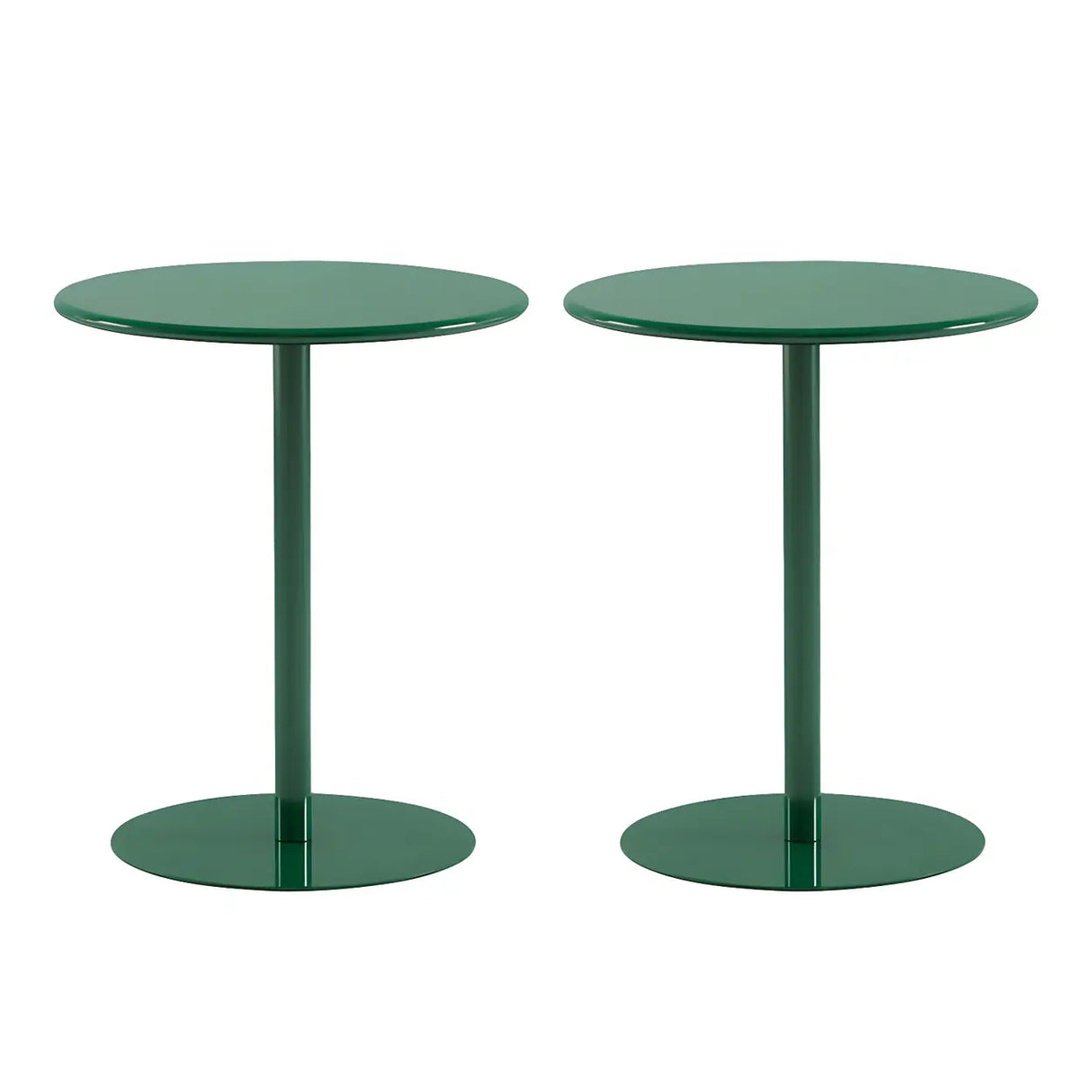 Minimalist Black Finish Round Metal Pedestal Side Table Image - 17