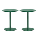 Minimalist Black Finish Round Metal Pedestal Side Table Image - 17