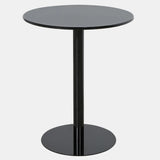 Minimalist Black Finish Round Metal Pedestal Side Table Image - 2