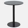 Minimalist Black Finish Round Metal Pedestal Side Table Image - 2