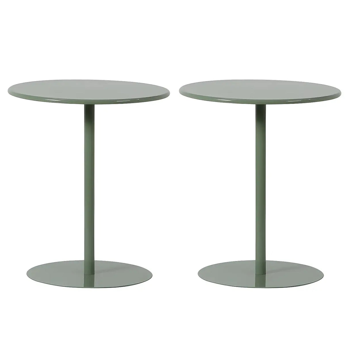 Minimalist Black Finish Round Metal Pedestal Side Table Image - 21