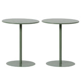 Minimalist Black Finish Round Metal Pedestal Side Table Image - 21