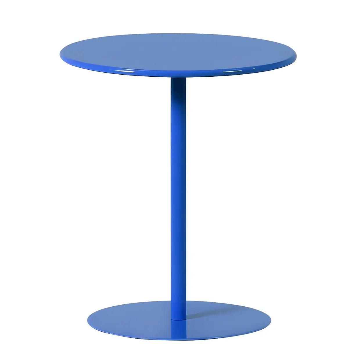 Minimalist Black Finish Round Metal Pedestal Side Table Image - 22
